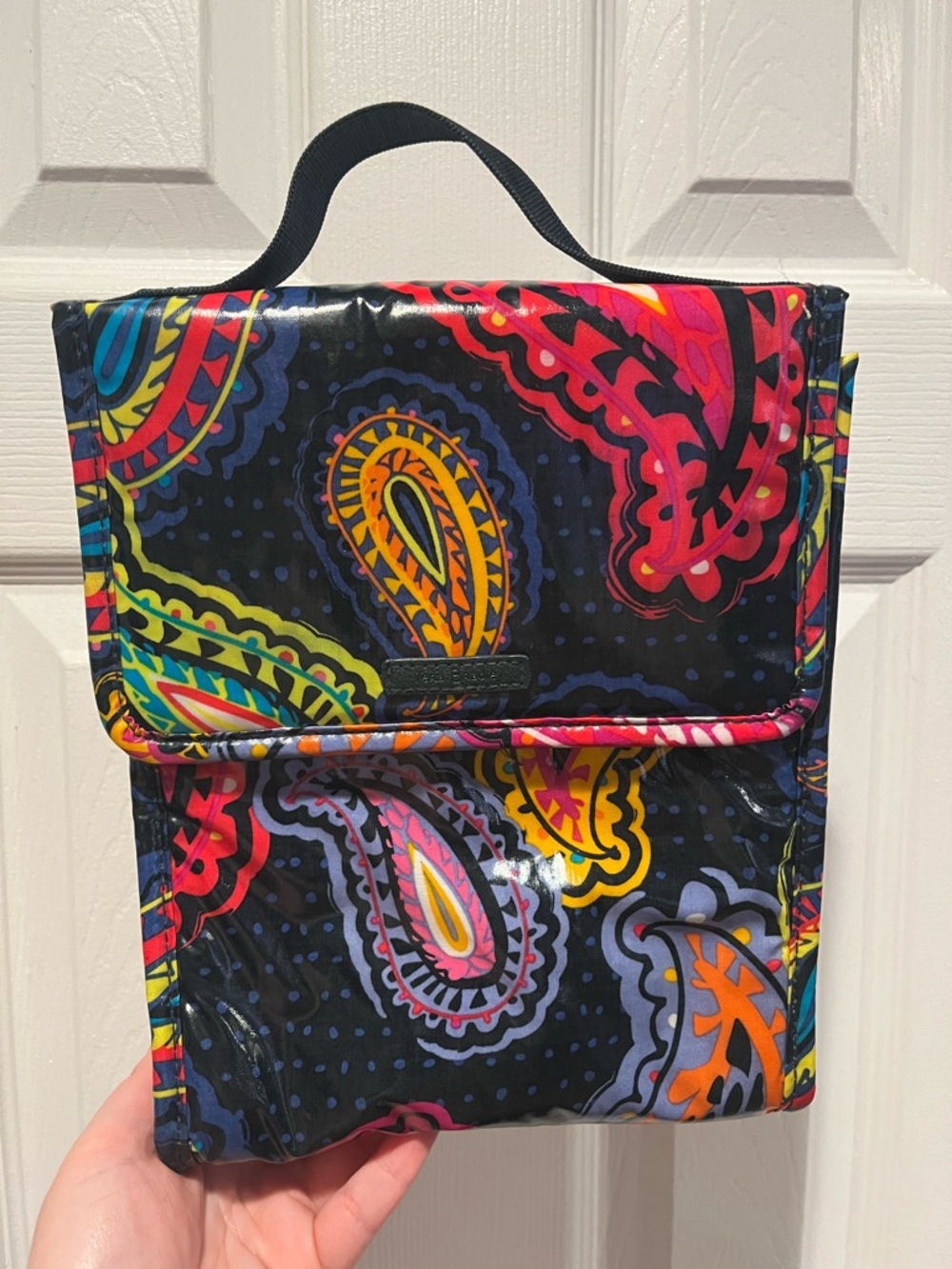 Vera Bradley Black Multicolor Paisley Lunch Case